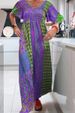 2024 Summer New Cross-Border European And American Print Round Neck Short Sleeve Elegant Dress Women's Fashion_ecoleips.com