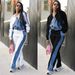 Women's Clothing Denim Patchwork Suit Jacket Trousers Two Piece Suit_ecoleips.com