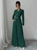 Women's Fashion Pant Set Pleated Skirt And Pants Two-Piece Casual Mid Waist Full Length Cotton Polyester_ecoleips.com