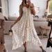 Women's Summer Lace Camisole Long Dress Full Swing Solid Color Sunscreen Beach Dress New Style_ecoleips.com