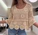 Women's Lace Long Sleeve Hollow Out Embroidered Cover Up Top American Style New Clothing_ecoleips.com