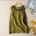 Women's Clothing Linen Color Matching Vest Button Decoration Contrast Color Linen Literary Retro New Thin High Technology Breathable_ecoleips.com