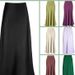 Elegant Satin High-Waisted Mermaid Skirt – Flowy A-Line Midi Skirt With Smooth Acetate Fabric, Champagne/Purple/Lavender/Orange, S/M/L/XL/XXL_ecoleips.com
