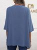 Women's Clothing Women's Cotton Linen Round Neck Irregular Shirt Five Quarter Sleeve Top For Formal & Casual For Women_ecoleips.com