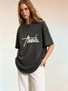 Women's Fashion Washed T-Shirt, Oversized Silhouette Comfortable Daily Wear Top_ecoleips.com