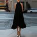 Summer Simple Solid Color Fluffy Dress Casual Hanging Neck Hollow Sleeveless Banquet Dress Vacation Pleated Loose Long Dresses_ecoleips.com