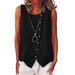 2026 Spring/Summer Cross-Border European And American Women's Fashion New Sleeveless Shirt Single-Breasted Loose Vest_ecoleips.com