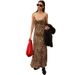 2024 New Spring Summer Women's Fashion INS Style Sexy V-Neck Waist-Cinching Leopard Print Backless Strap Dress_ecoleips.com
