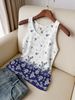 Bohemian Style Paisley T-Shirt Top For Women Round Neck Slimming Knitted Vest_ecoleips.com