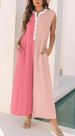 Women's Clothing Summer Style Women's Relaxed Wide Leg Jumpsuit Sleeveless Color Block Loose Fit Long Pants_ecoleips.com