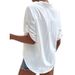 Women's Clothing Women's Mid-Length Shirt Cotton Linen Blend With Short Sleeves Pockets Turn Down Collar For Formal & Casual_ecoleips.com