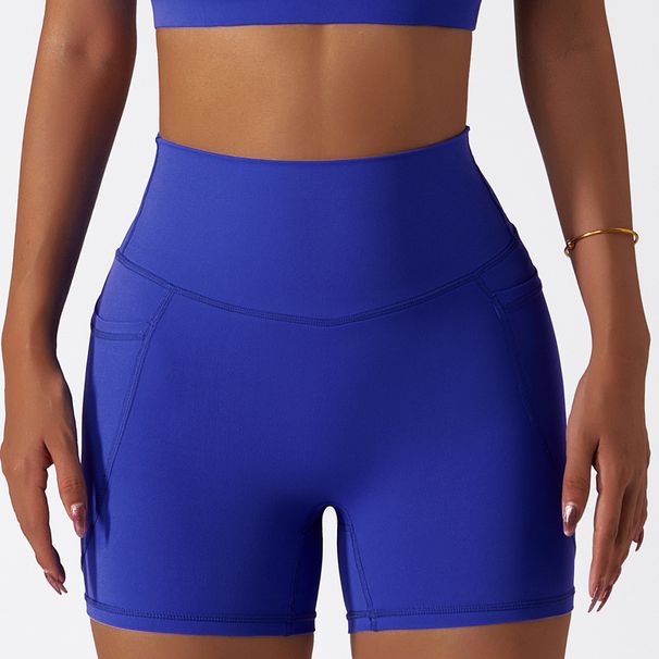 Women's Clothing Quick Drying Nude Sports Shorts High Waist Tight Yoga Pants Pocket Breathable Running Fitness Shorts_ecoleips.com