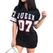 Cross-Border New European And American Women's Casual Hip-Hop 07 Letter Print Spring Summer Short Sleeve T-Shirt Dress_ecoleips.com