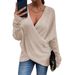 2026 New Cross Loose Outer Wear Women's Knitted Sweater_ecoleips.com
