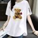 Women's Clothing T Shirt For Women Medium And Long Print Slim Fit Large Size Loose Slit T Shirt Top_ecoleips.com