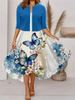 2024 Europe And The United States Autumn New Women's Long Dress Two-piece Set Of Floral Print Round Neck Dress Coat Women_ecoleips.com