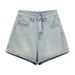 Floral Embroidery Pocket Wide-Leg Denim Short For Women Summer New Deign Sene Niche Girl High-Wait Slimming Hot_ecoleips.com
