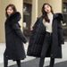 Detachable Faux Fur Trim Hooded Long Puffer Coat - Winter Warm Thickened Polyester Parka With Oversized Hood (Available In 5 Colors & Sizes)_ecoleips.com