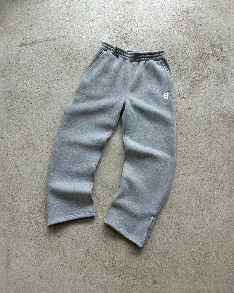 【Grey/butterfly 5colors】Unisex Butterfly Embroidered Pants – OS Cotton Lounge Pants (High Street & Streetwear)_ecoleips.com