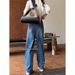 Vintage Blue Wide-Leg Jeans For Women - High Waist Loose Fit Plus Size Denim Pants High-Waist Magic_ecoleips.com