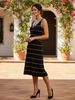 New Women's Summer Mid-Length Striped Knit Dress American Style Hot Selling Vest_ecoleips.com