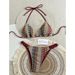 Women's Clothing Style Tie Up Sexy Bikini Swimsuit Hollow Knitted Two Piece Beach Vacation Women's Clothing_ecoleips.com