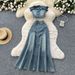 Women's Clothing Suit For Women Summer Design Wood Ear Edge Tube Top Vest High Waist Fishtail Skirt_ecoleips.com