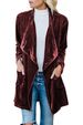 Women's Clothing Coats Casual Gold Velvet Long Windbreaker Women_ecoleips.com