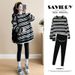 Autumn New Korean Fashion Striped Maternity Dress_ecoleips.com