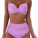 Women's Clothing High-End Deep V Swimsuit Provides Comfort And Style For Various Aquatic Activities Two-Piece Set Beach Halter Bikini_ecoleips.com