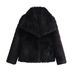Spring Faux Fur Jacket – Oversized Lapel Coat In Classic Neutrals, Streetwear Chic For Bold Women_ecoleips.com