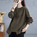 2026 Spring And Autumn New Korean Style Loose Sweatshirt For Women, Thin Solid Color, Casual Versatile Irregular Top_ecoleips.com