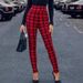 Women's Clothing High Waisted Plaid Leggings For Women Casual Stretch Skinny Jeans Pencil Pants Outerwear Popular_ecoleips.com