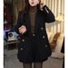 Black Double-breasted Quilted Thickened Blazer For Women, New Autumn Winter Style, Elegant And Slimming, Versatile Small_ecoleips.com