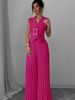 Fashion Vest Pleated Skirt Pants Suit For Women_ecoleips.com