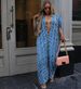 Women's Clothing Loose Denim Sexy Deep V Hole Wide Leg Jumpsuit_ecoleips.com
