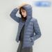 Ultra-Lightweight Women's Hooded Down Jacket With 90% White Duck Down, Slim Fit, Short Length, Zipper Closure, Plus Size Available (S-4XL)_ecoleips.com