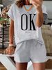 Women’s 2 Piece Outfit Set – Oversized Graphic T-Shirt And Biker Shorts Matching Set, Casual Summer Lounge Tracksuit For Daily Wear-369_ecoleips.com