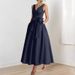 Women's Clothing Evening Dress For Women Birthday Host Neck Celebrity Daily Wear Slim Dress_ecoleips.com