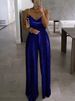 Elegant Wide-Leg Jumpsuit With Beaded Straps & Cinched Waist – Summer Women's Fashion In Metallic Colors (S-5XL)_ecoleips.com