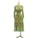 Elegant Pleated Midi Dress – Printed V-Neck Button-Down Dress With Relaxed Fit (Fall Collection)_ecoleips.com