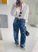 Summer High-Waisted Loose Fit Floral Straight Leg Slimming Jeans For Women_ecoleips.com