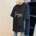 Plus Size Rhinestone Embroidered Letter T-Shirt Short Sleeved Women's Clothing 300 Lbs Summer New Style Design Top_ecoleips.com