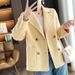 2025 Autumn/Winter Women's Short Woolen Coat For Petite Figures, Loose Fit, Off-Season Blazer With Suit Collar, Trendy_ecoleips.com
