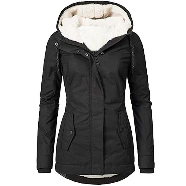 Autumn And Winter New Women's Coat Solid Color Medium And Long Commuter Fleece Coat Women_ecoleips.com