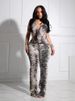 K Women's Sexy Backless Zebra Printed Mesh Top And Pants Set_ecoleips.com