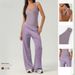 Cross Border Loose Wide Leg Pants Yoga Suit Jumpsuit Female Dance Training Sports Bottom Tight Jumpsuit Suit_ecoleips.com