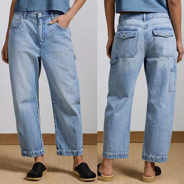 Women's Clothing Women's Retro Washed Sickle Style Stretch Denim Trousers Multi Pocket Fashion For Formal & Casual For Women_ecoleips.com