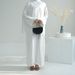 Verve 2025 Dubai Turkey Solid Color Cotton Linen Cardigan Robe Muslim Set_ecoleips.com