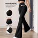 2026 New Solid Color Casual High Waist Yoga Trousers Elastic Sports Micro-pull Trousers_ecoleips.com